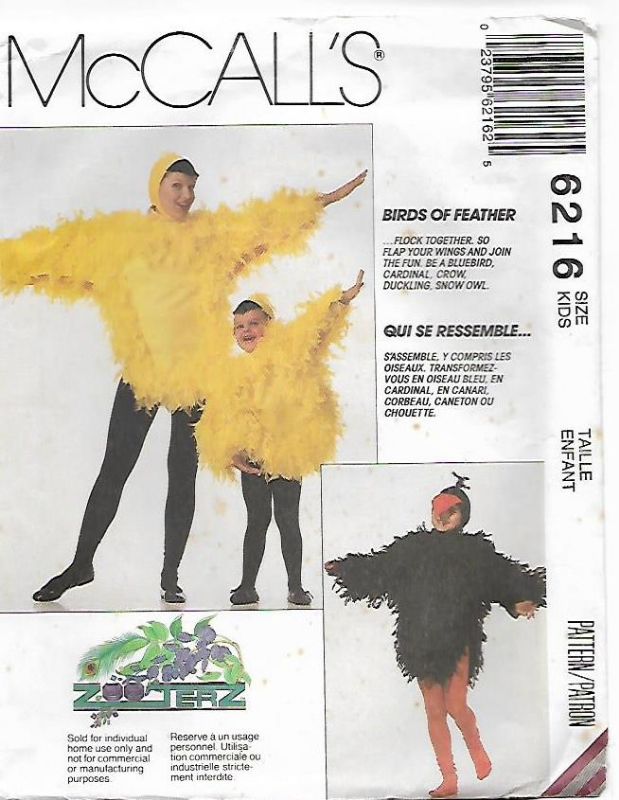 Picture of F9 McCALL'S 6216: CHILD'S COSTUME (BIRD OF A FEATHER) SIZE 2-6