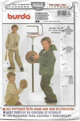 Picture of F11 BURDA 9860: BOYS TOP AND PANTS SIZE 7-14