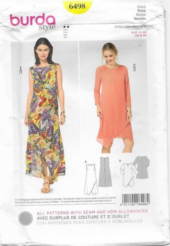 Picture of B126 BURDA 6498: DRESS SIZE 8-20