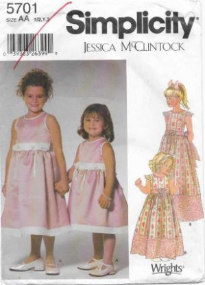 Picture of C286 SIMPLICITY 5701: GIRLS DRESS SIZE 6M-2YRS 