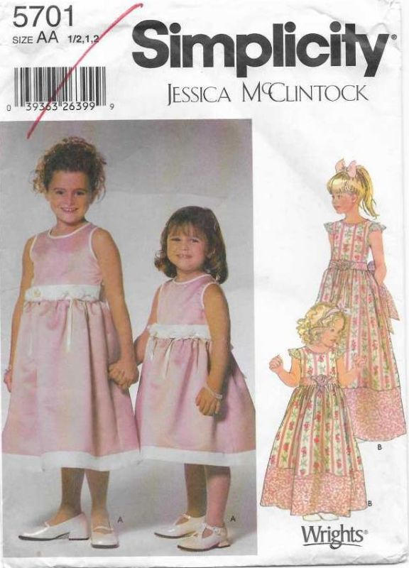 Picture of C286 SIMPLICITY 5701: GIRLS DRESS SIZE 6M-2YRS 