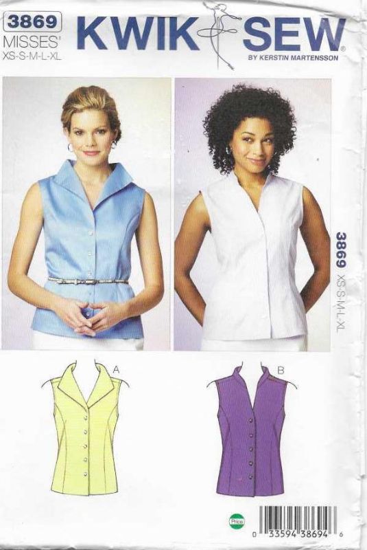 Picture of A15 KWIK*SEW 3869: MISSES  BLOUSE SIZE XS-XL