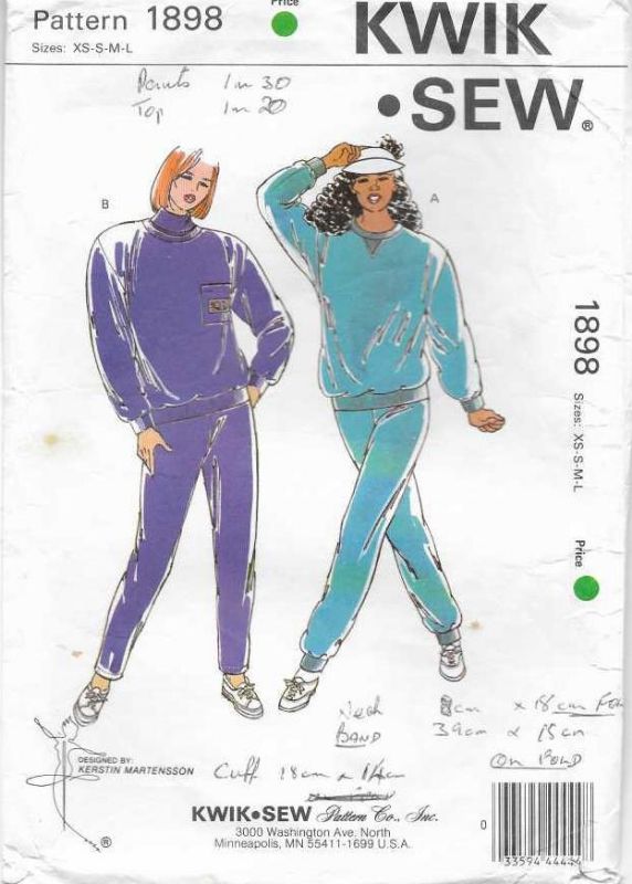 Picture of A51 KWIK*SEW 1898: SWEAT SHIRT & PANTS SIZE XS-L