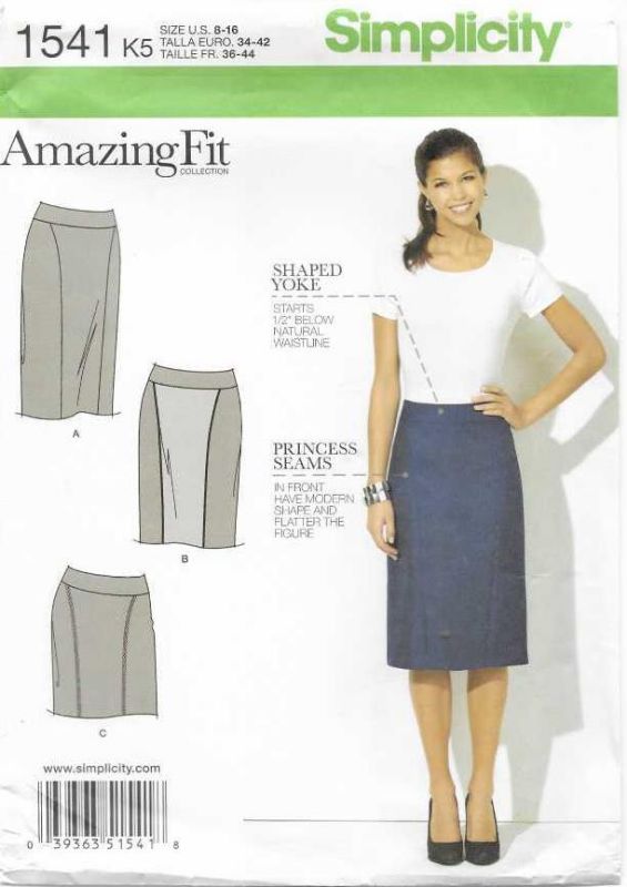 Picture of B156 SIMPLICITY 1541: AMAZING FIT SKIRT SIZE 8-16