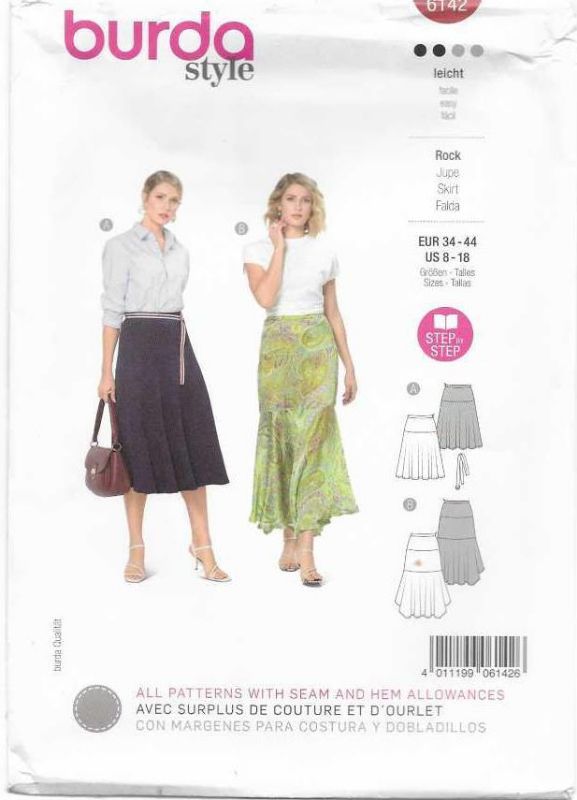Picture of B158 BURDA 6142: SKIRT SIZE 8-18