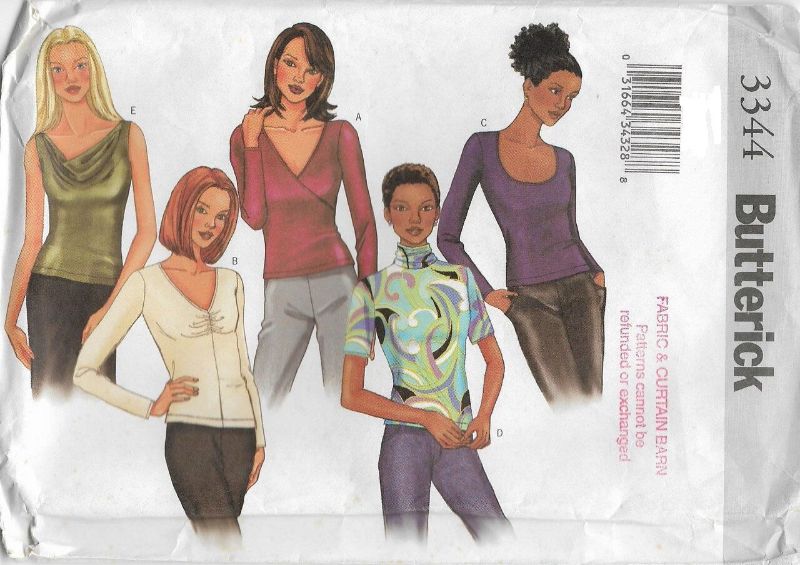 Picture of C72 BUTTERICK 3344: TOPS SIZE 12-16
