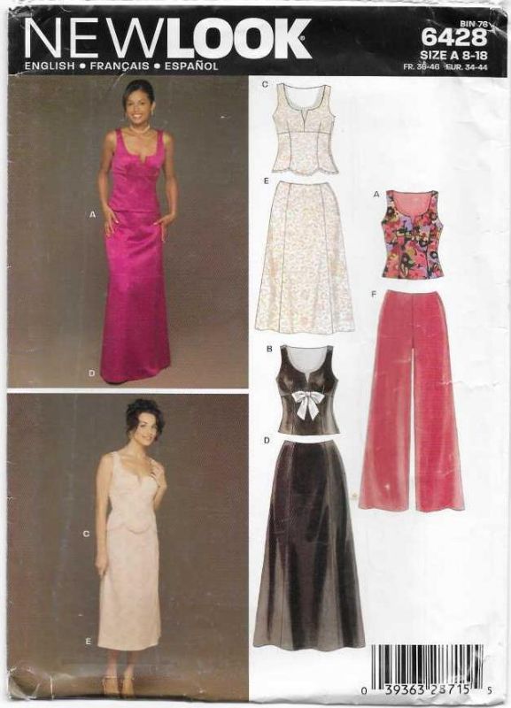 Picture of F13 NEW LOOK 6428:  TOP, PANTS & SKIRT SIZE 8-18