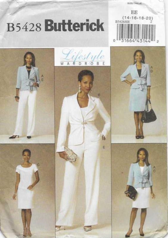Picture of C59 BUTTERICK B5428: JACKET, DRESS, SKIRT & PANTS SIZE 14-20