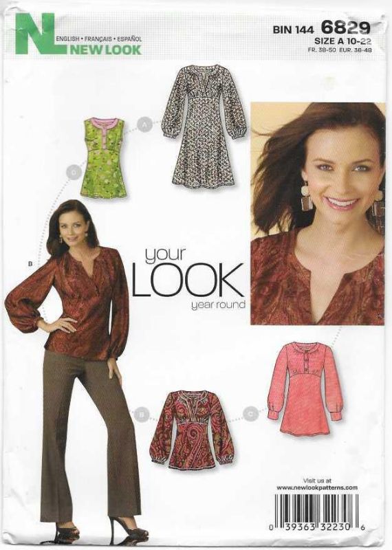 Picture of B49 NEW LOOK 6829: TOP & DRESS SIZE 10-22