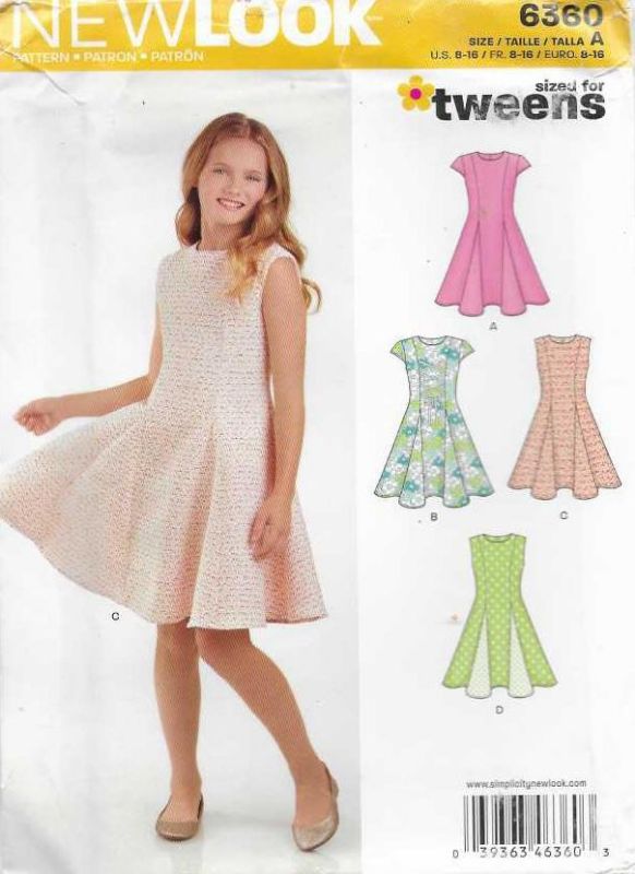 Picture of B148 NEW LOOK 6360: GIRLS DRESS SIZE 8-16 
