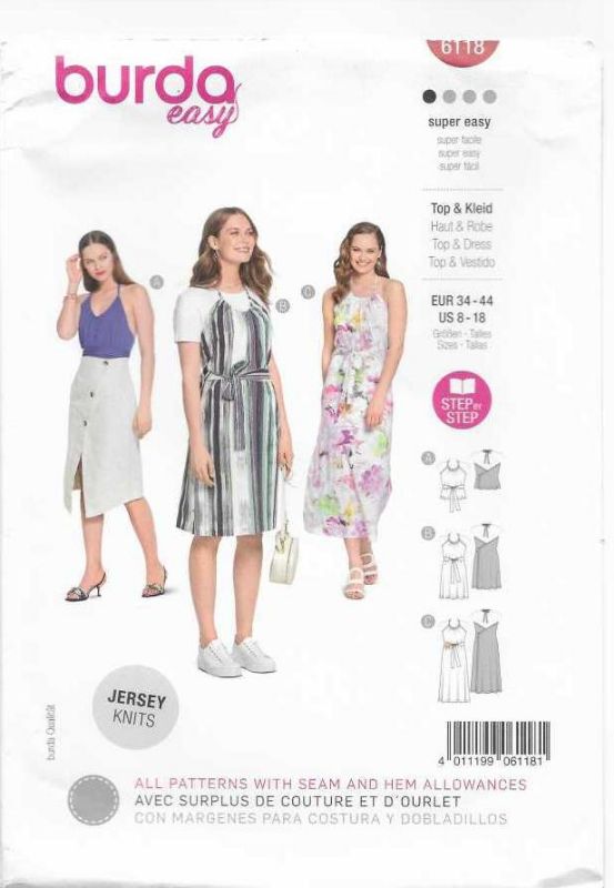 Picture of B117 BURDA 6118: DRESS or TOP SIZE 8-18