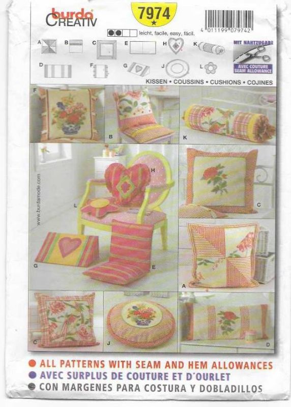 Picture of A95 BURDA 7974: CUSHIONS ONE SIZE 