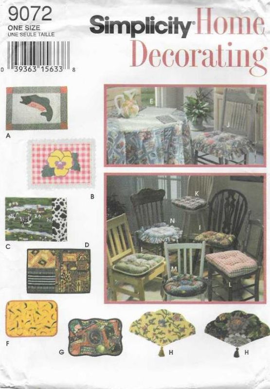 Picture of C5 SIMPLICITY 9072: PLACE MATS & CHAIR PADS 
