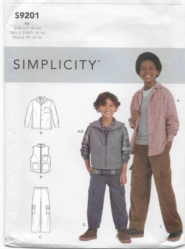 Picture of B34 SIMPLICITY  S9201: BOY'S SHIRT, VEST & PANTS SIZE 8-16