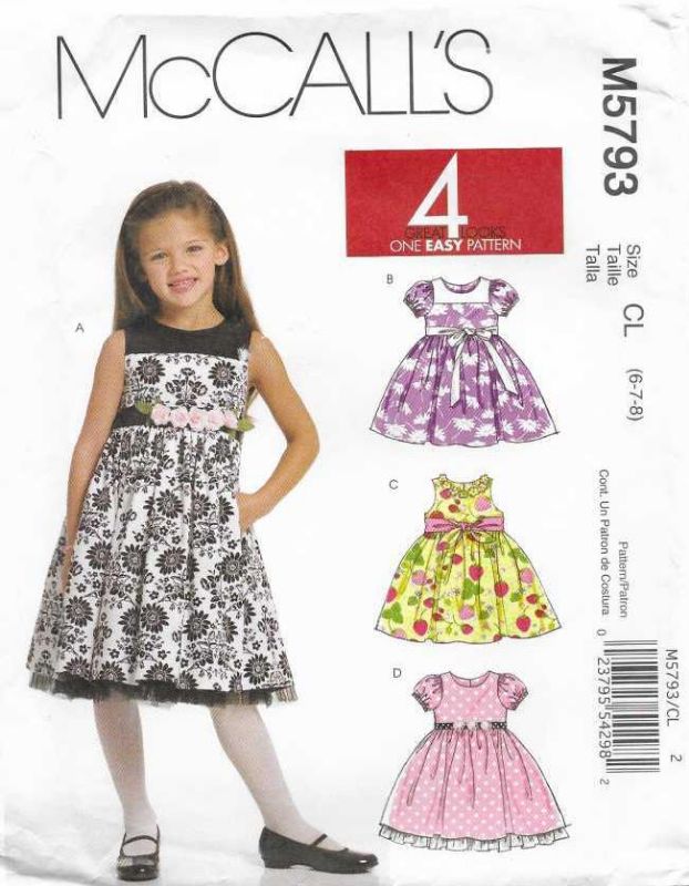 Picture of 81 McCALL'S M5793: GIRLS DRESS SIZE 6-8