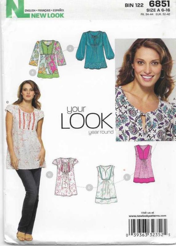 Picture of B182 NEW LOOK 6851: TOPS SIZE 6-16
