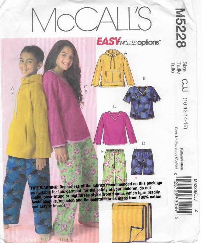 Picture of 2 McCALL'S M5228: CHILDS TOP'S, SHORTS  & PANTS SIZE 10-16