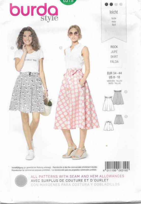 Picture of B45 BURDA 6319 SKIRT SIZE 8-18