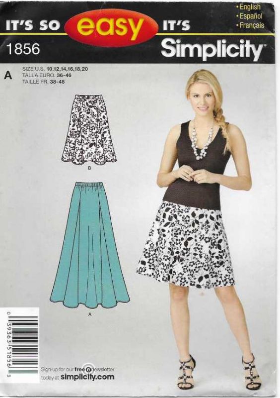 Picture of B181 SIMPLICITY 1856: SKIRT SIZE 10-20