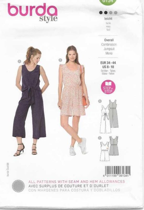 Picture of B105 BURDA 6134: JUMPSUIT SIZE 8-18