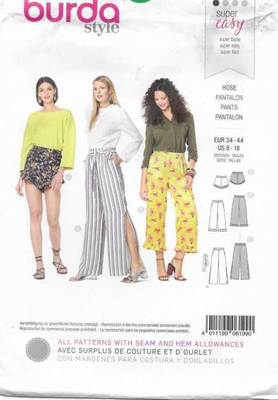 Picture of B169 BURDA 6199: PANTS & SHORTS SIZE 8-18