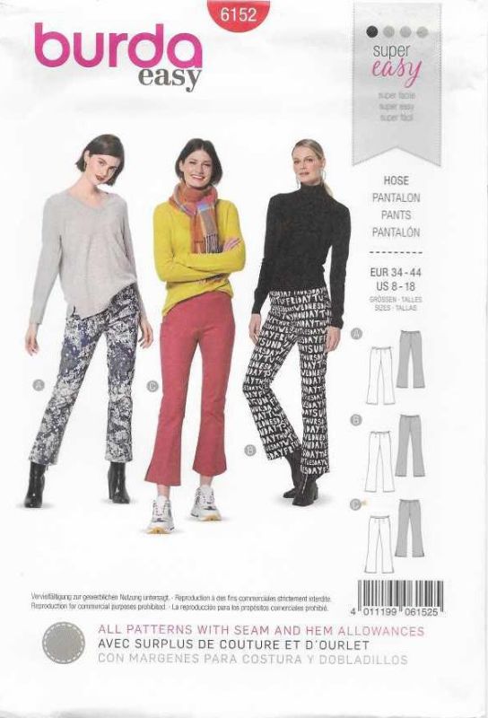 Picture of B102 BURDA 6152: PANTS SIZE 8-18