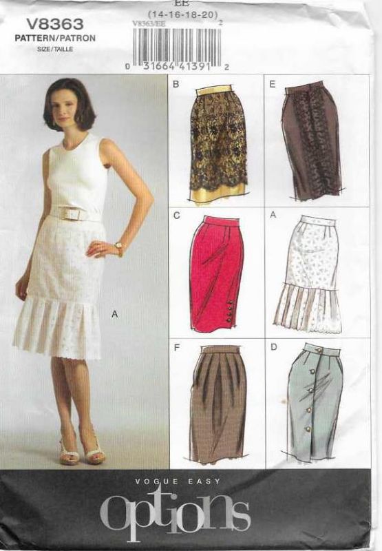 Picture of B56 VOGUE V8363: SKIRT SIZE 14-20