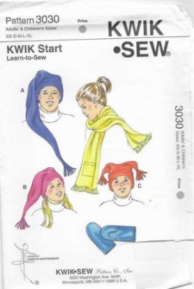 Picture of C328 KWIK*SEW 3030: FAMILY HATS, MITTENS & SCARF SIZE XS-XL