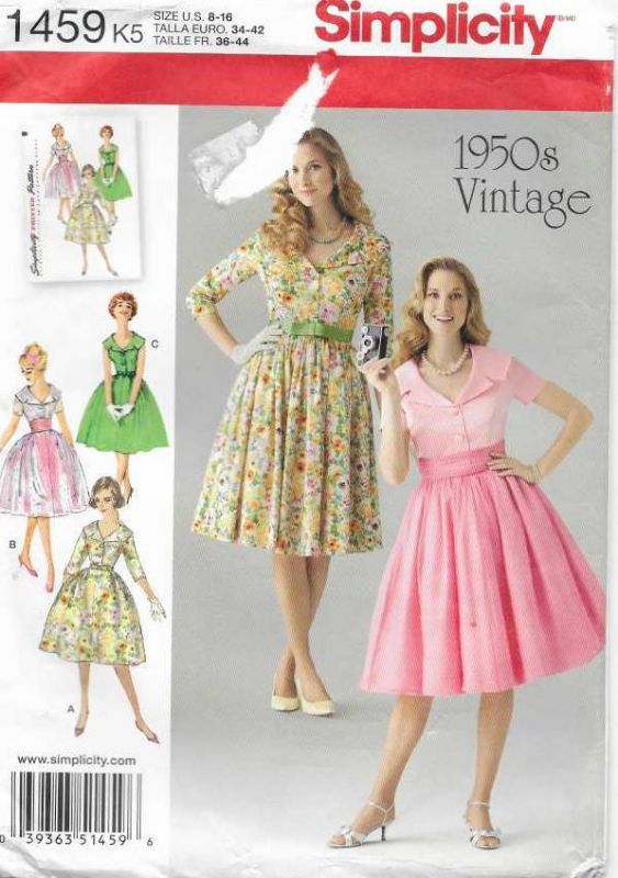Picture of C329 SIMPLICITY 1459: VINTAGE 1950 DRESS SIZE 8-16