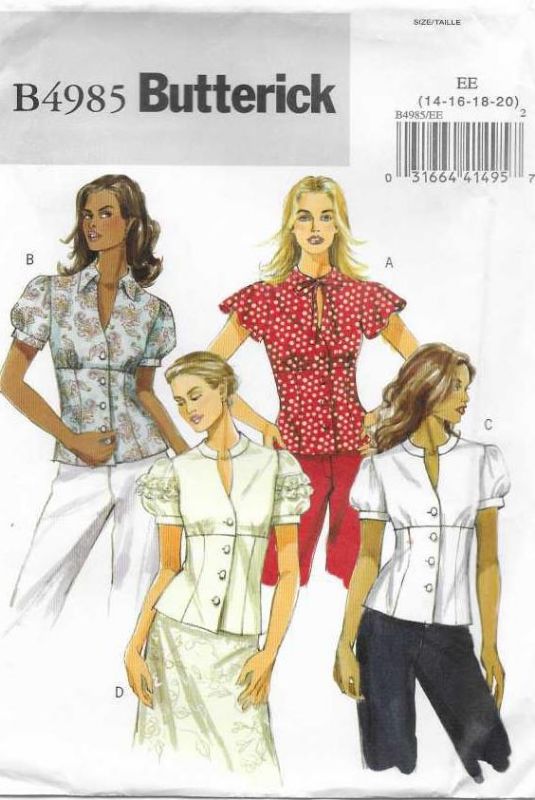 Picture of C356 BUTTERICK B4985: BLOUSE SIZE 14-20