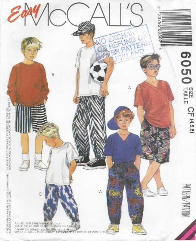 Picture of W2 McCall's 6050: BOYS SHIRT, PANTS OR SHORTS WITH HAT SIZE 4-6