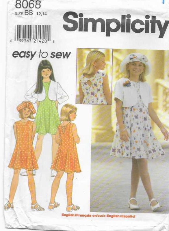Picture of C243 SIMPLICITY 8068: GIRL'S DRESS SIZE 12-14
