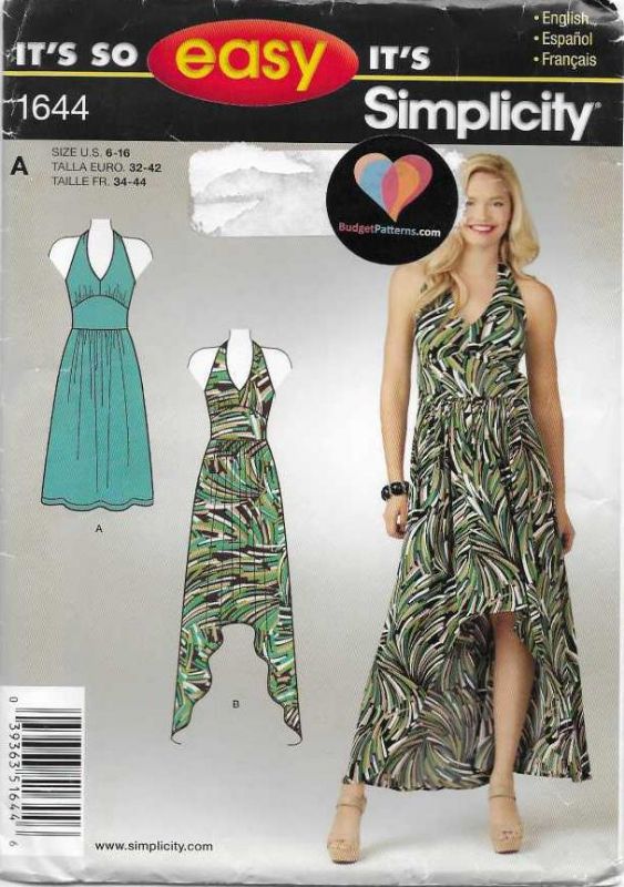 Picture of A136 SIMPLICITY 1644: SUMMER DRESS SIZE 6-16