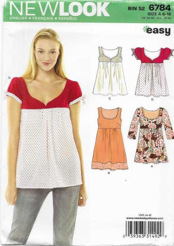 Picture of B133 NEW LOOK 6784: TOP SIZE 6-16