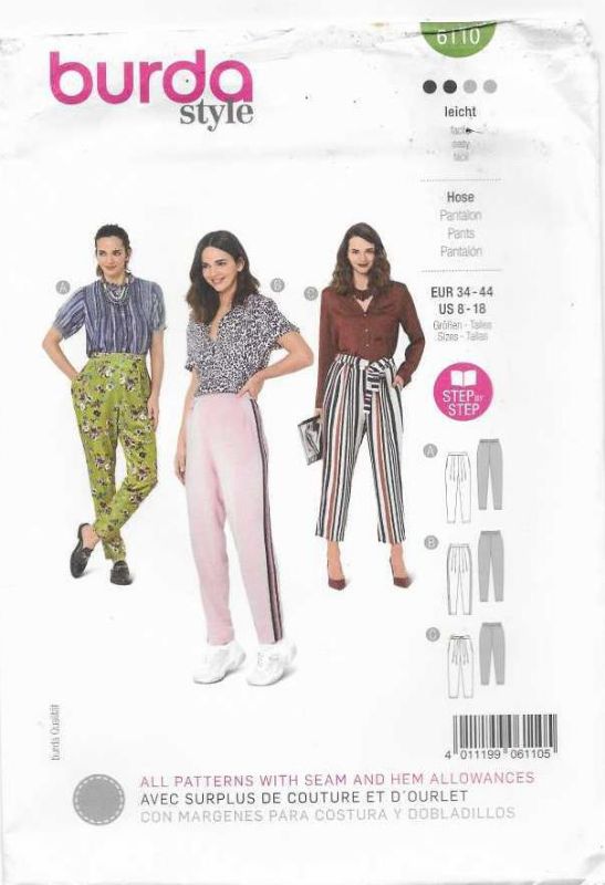Picture of B63 BURDA 6110: PANTS SIZE 8-18