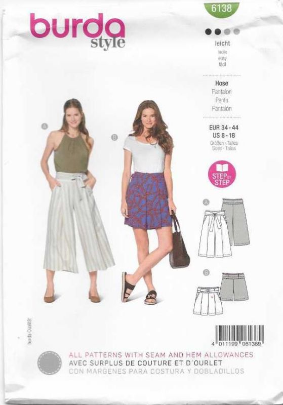 Picture of B39 BURDA 6138: PANTS SIZE 8-18