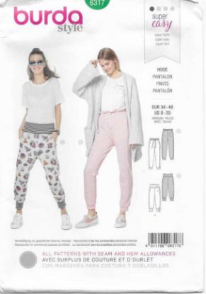 Picture of B296 BURDA 6317: PANTS SIZE 8-20