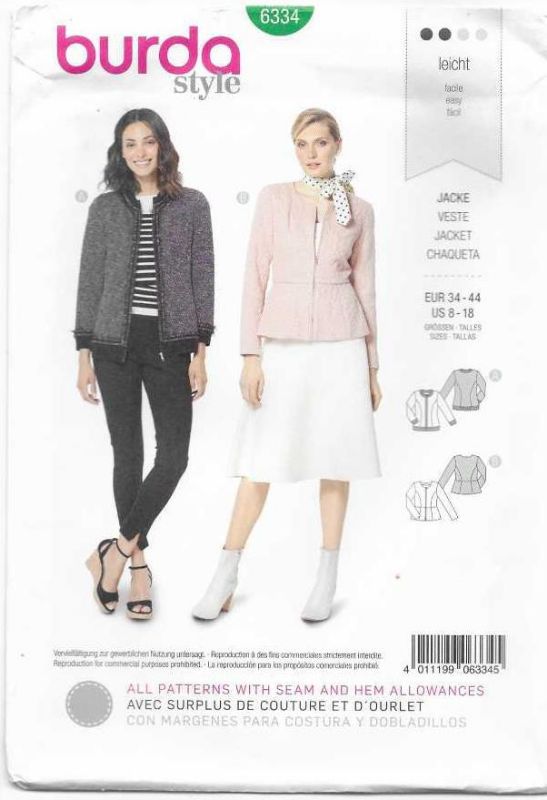 Picture of B90 BURDA 6334: JACET SIZE 8-18