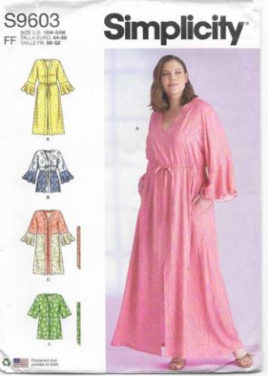 Picture of B51 SIMPLICITY S9603: WOMEN'S CAFTANS & WRAPS SIZE 18-24