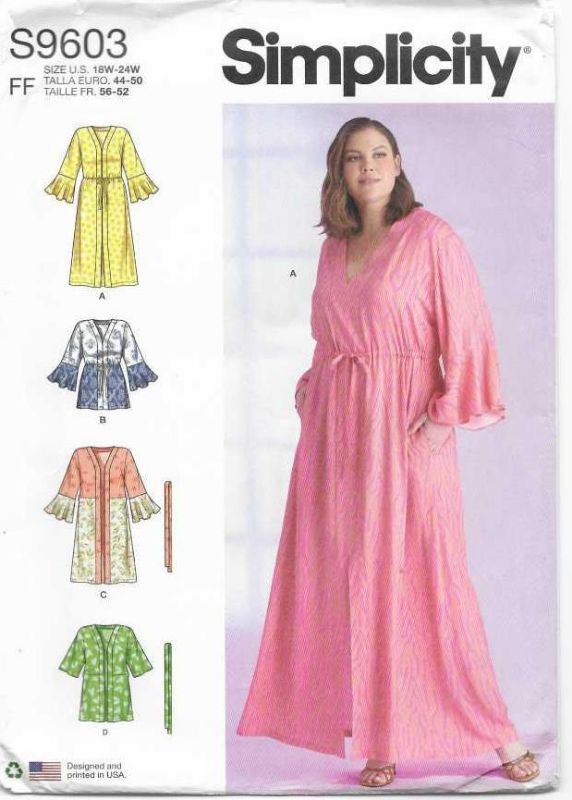 Picture of B51 SIMPLICITY S9603: WOMEN'S CAFTANS & WRAPS SIZE 18-24