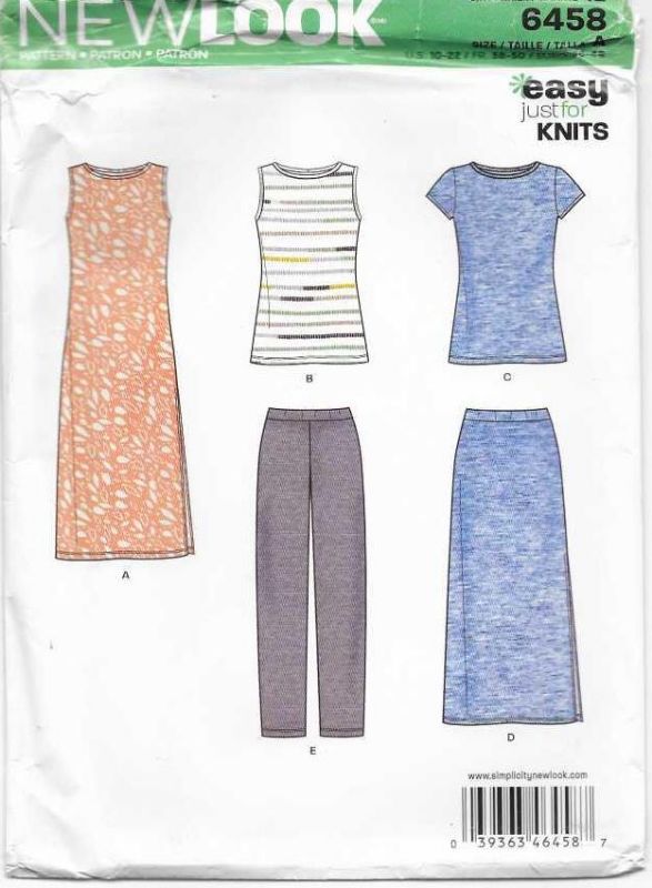 Picture of B229 NEW LOOK 6458: DRESS, TOP, SKIRT & PANTS SIZE 10-22