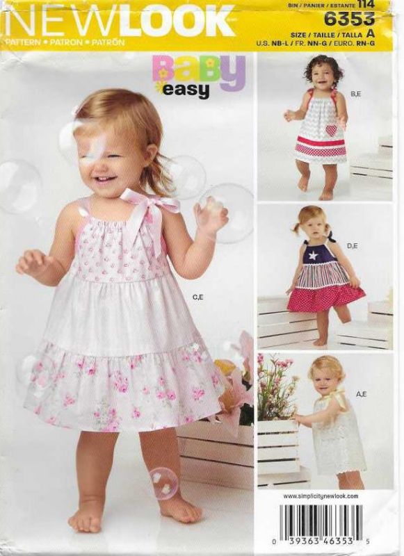 Picture of B250 NEW LOOK 6353: GIRL'S DRESS SIZE N/B - 18M 