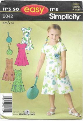Picture of B34 SIMPLICITY 2042: GIRLS DRESS & BAG SIZE 3-8