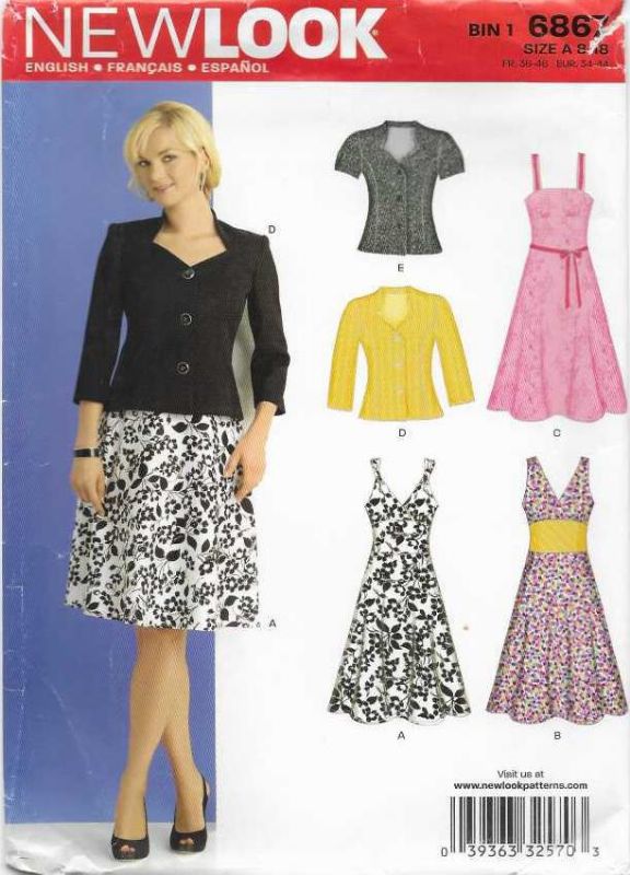 Picture of B134 NEW LOOK 6867: TOP, JACKET & DRESS SIZE 8-18