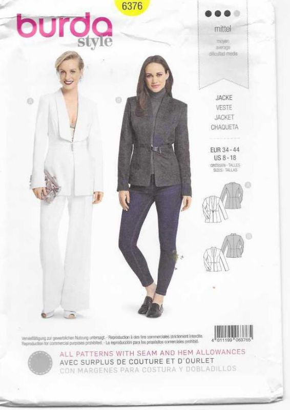 Picture of B66 BURDA 6376: JACKET SIZE 8-18