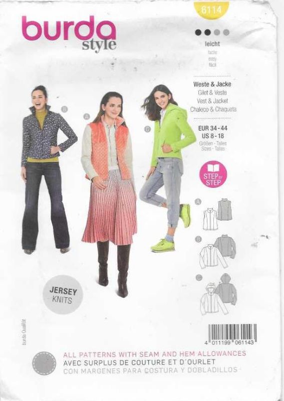 Picture of C251 BURDA 6114: JACKET & VEST SIZE 8-18