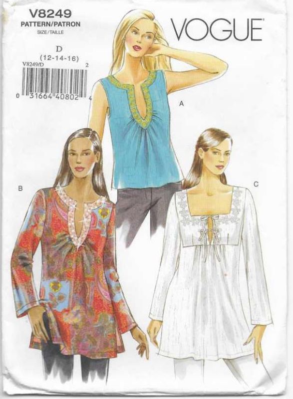 Picture of C222 VOGUE 8249: TOP SIZE 12-16