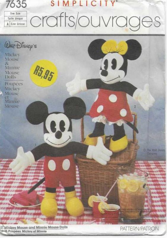 Picture of C353 SIMPLICITY 7635:  MICKEY & MINNIE  MOUSE 18"or 46cm