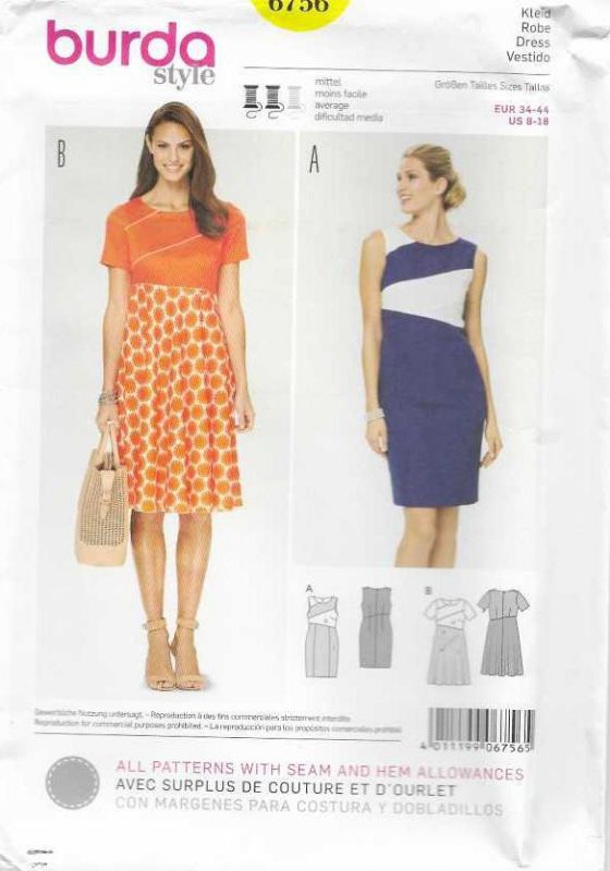 Picture of C347 BURDA 6756: DRESS SIZE 8-18
