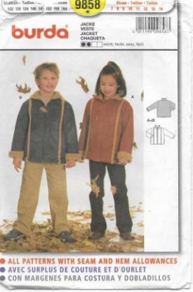 Picture of C234 BURDA 9858: CHILD'S JACKET SIZE 7-14